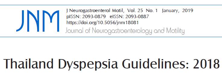 Thailand Dyspepsia Guidelines: 2018
